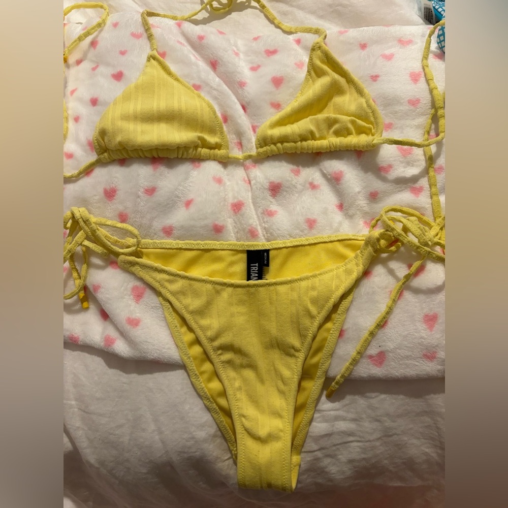 yellow triangl bikini